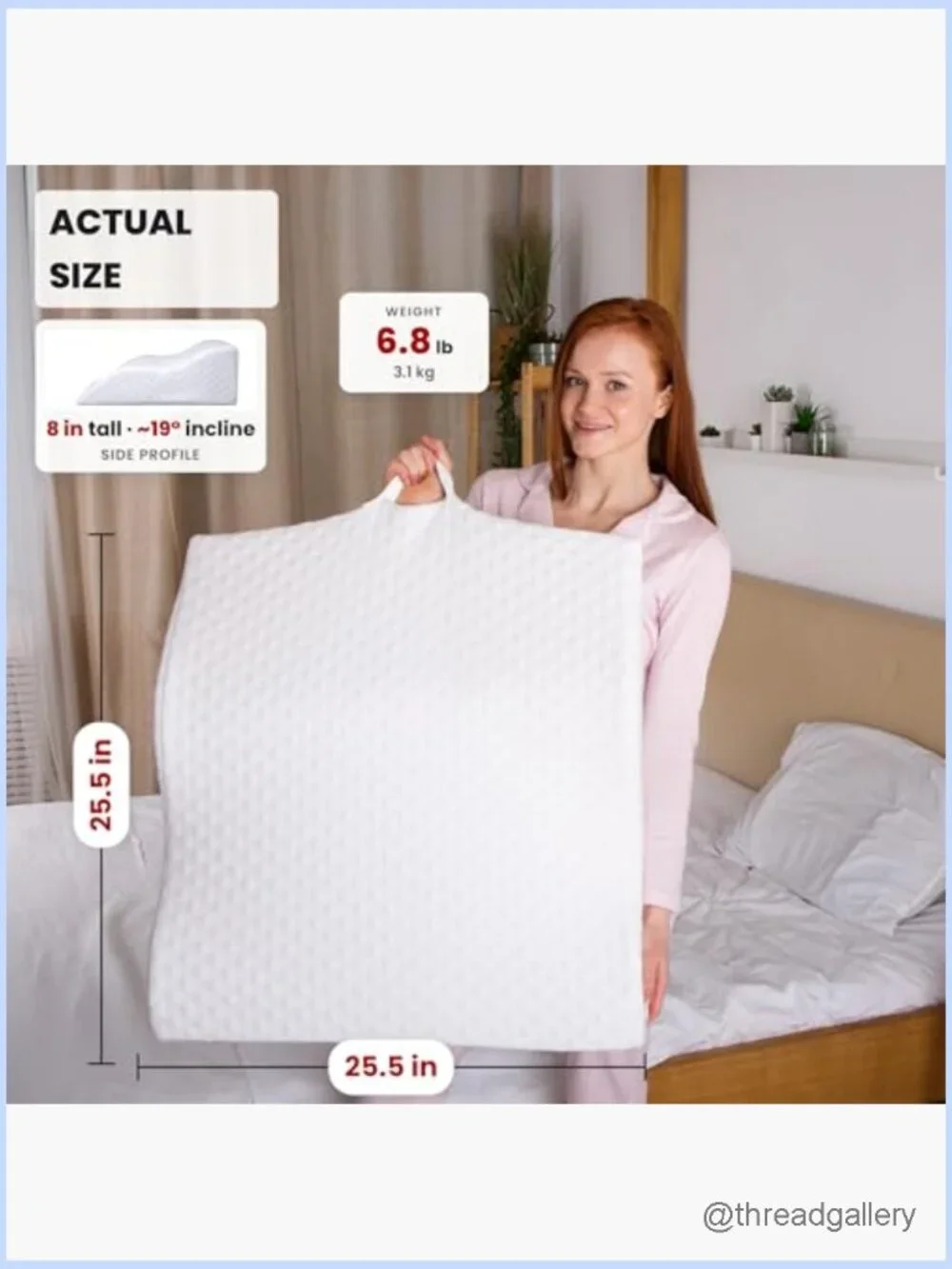 Memory Foam Wedge Pillow for Acid Reflux & Snoring Relief